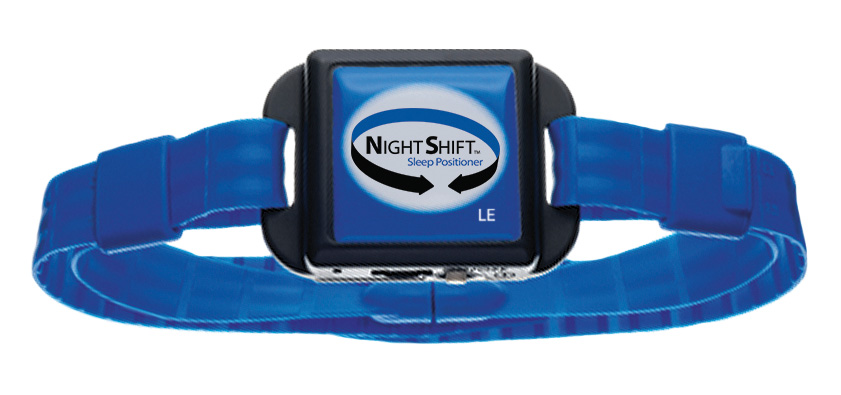 NightShift LE Positioner Therapiesystem mit blauem Halsband von VIVISOL Heimbehandlungsgeräte Wien.